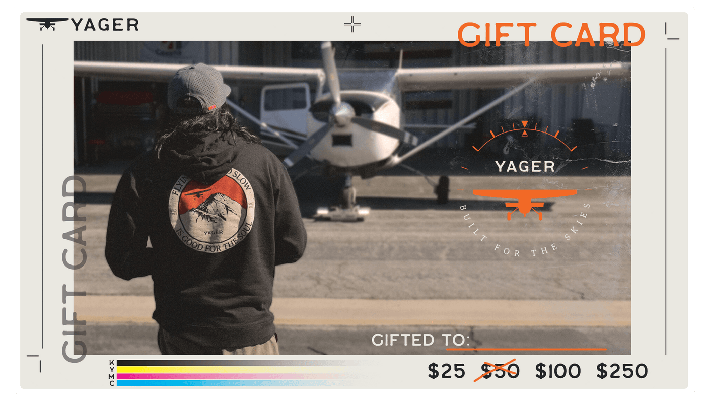 YAGER //// gift card //// aviation apparel